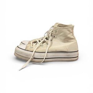 White Platform Converse size 8